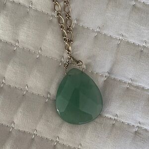 Elegant Jade Green Teardrop Pendant Necklace